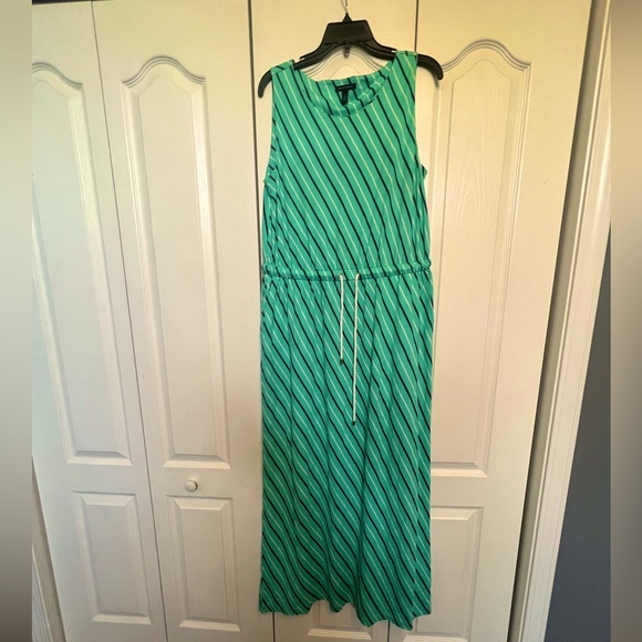 Tommy Hilfiger dress with pockets. Functional drawstring. Teal, navy and white - Picture 1 of 2